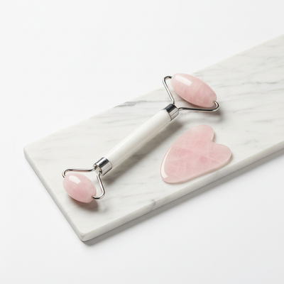 Gua Sha Rouleau Rose et Blanc